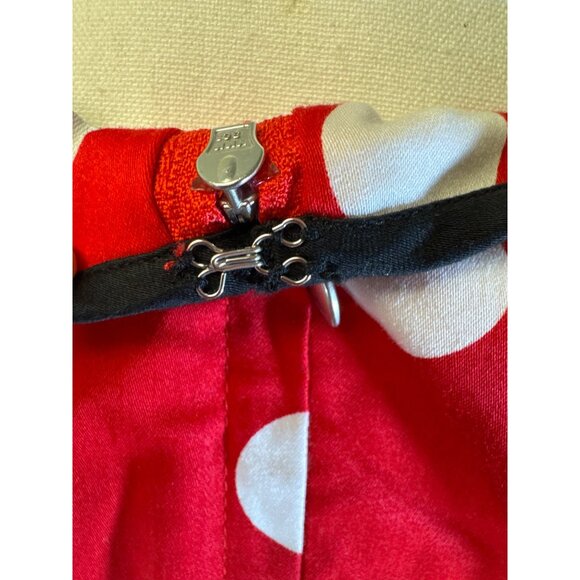Disney Parks Authentic Red Polka Dot Dress With Black Trim - Picture 7 of 12